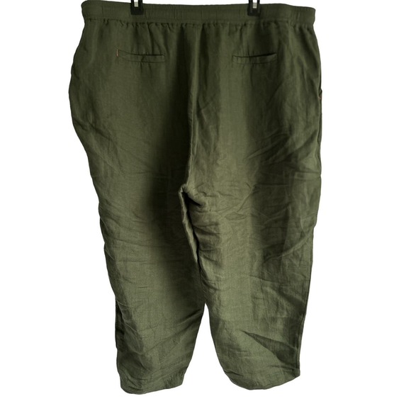 Joules USA Women’s Size 16 Linen Blend Cropped Pants Green - Picture 2 of 6